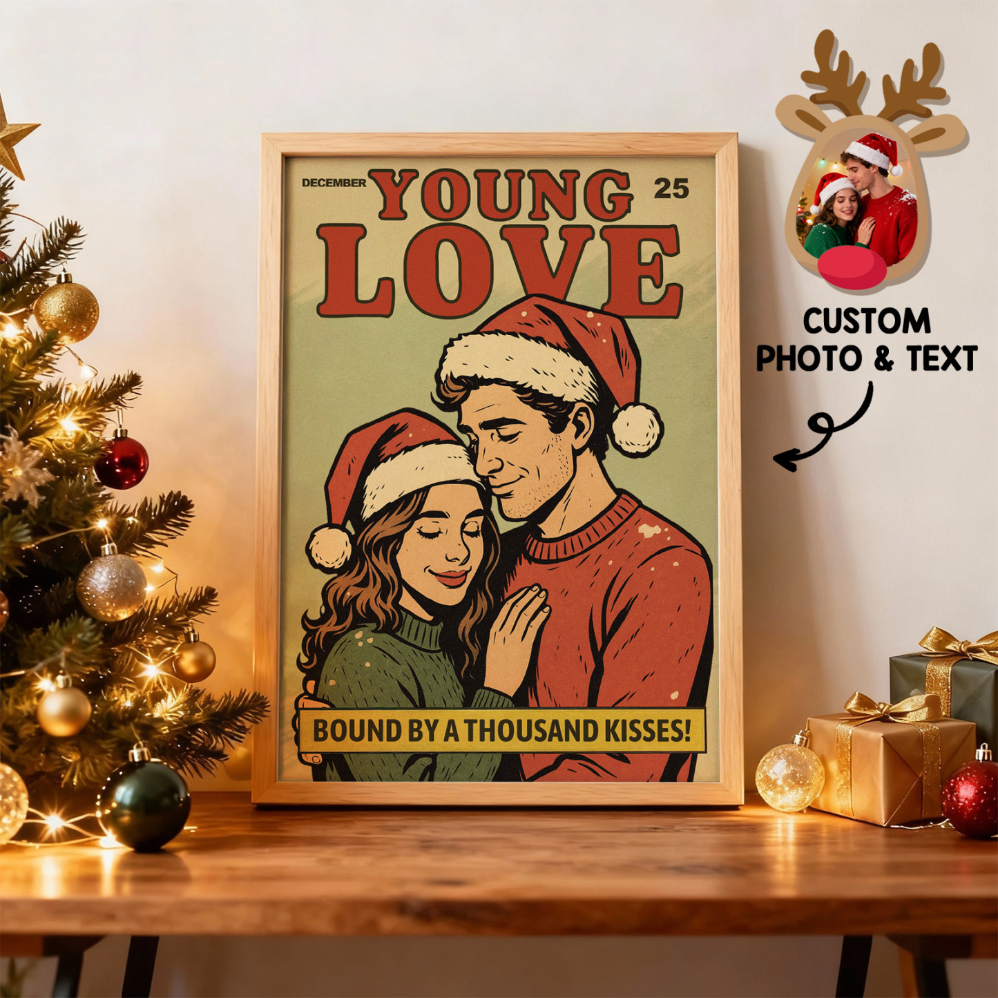 Vintage Comic Book Cover Style Wedding Portrait for Newlyweds