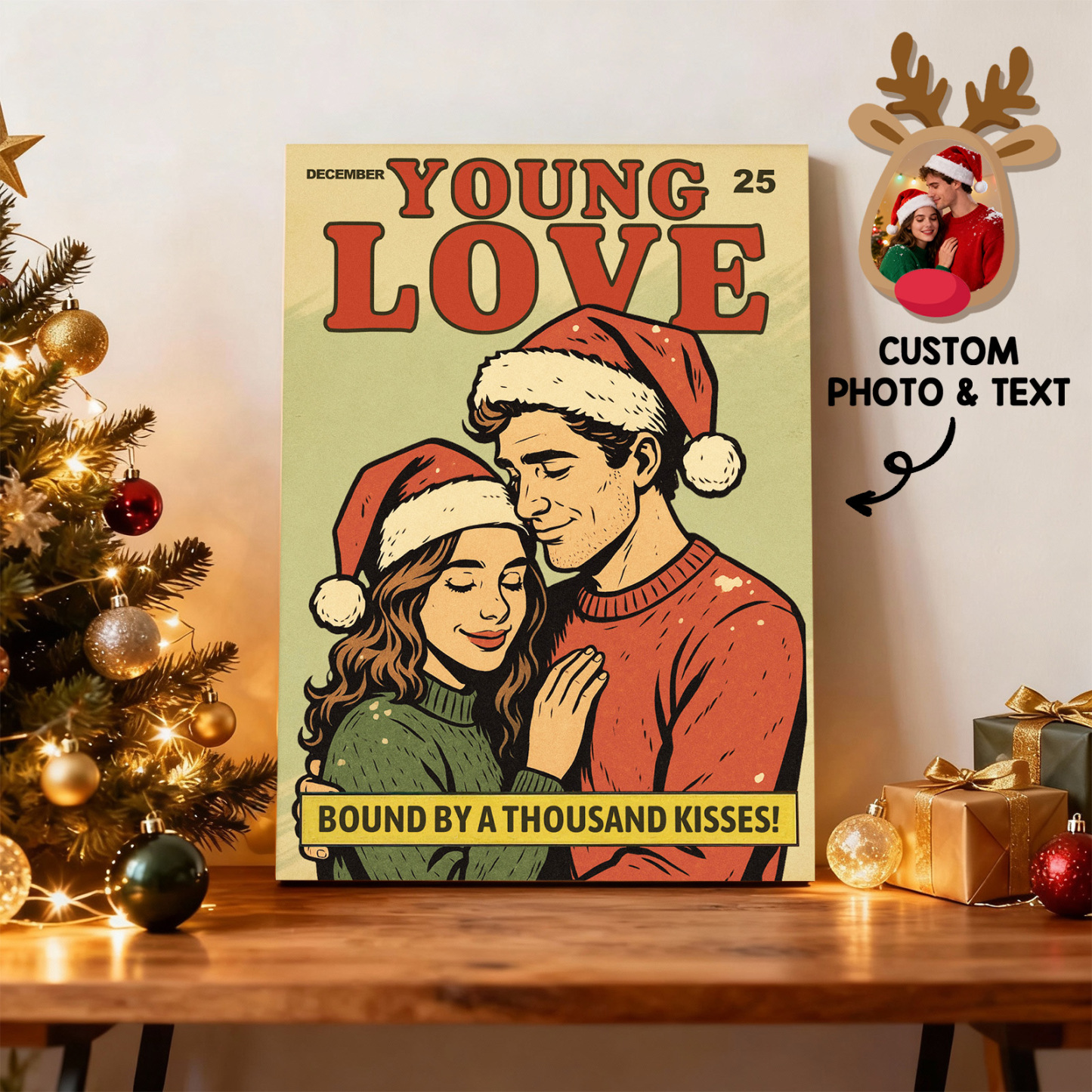 Vintage Comic Book Cover Style Wedding Portrait for Newlyweds