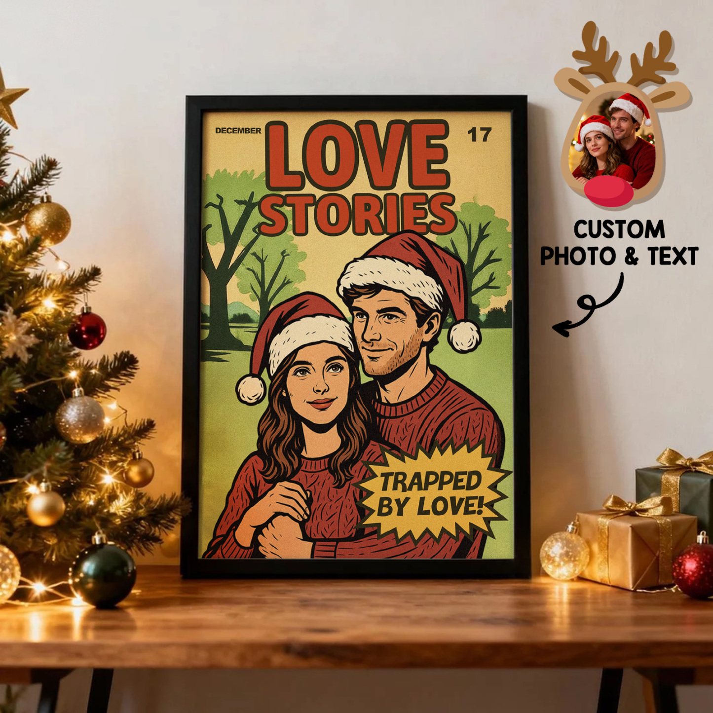 Vintage Comic Book Cover Style Wedding Portrait for Newlyweds