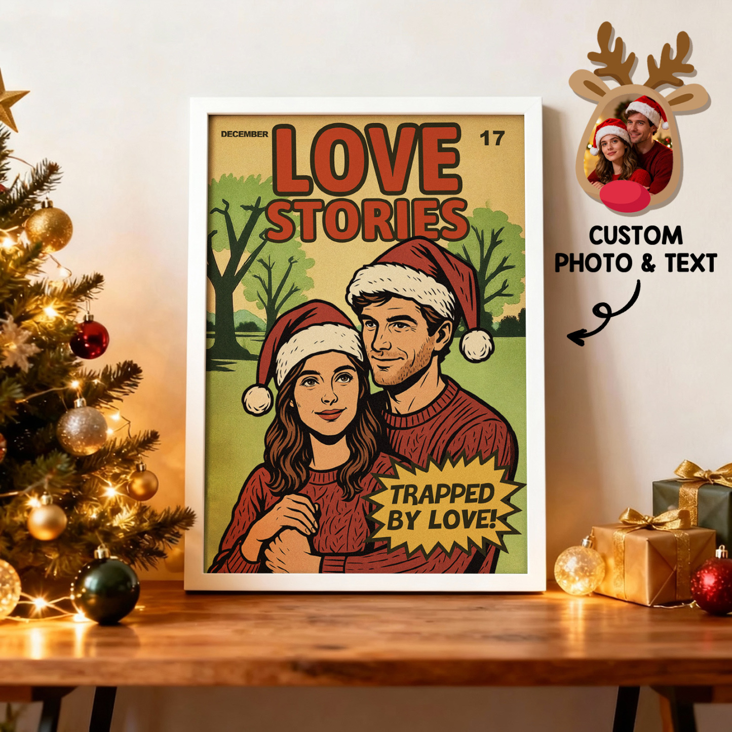 Vintage Comic Book Cover Style Wedding Portrait for Newlyweds