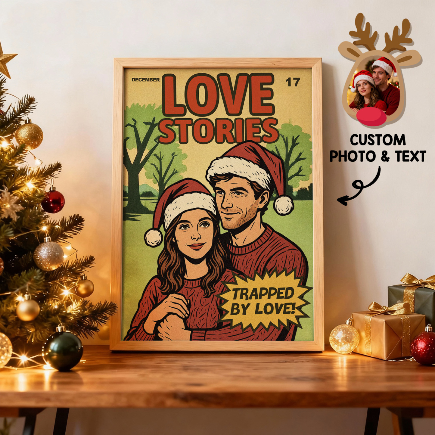 Vintage Comic Book Cover Style Wedding Portrait for Newlyweds