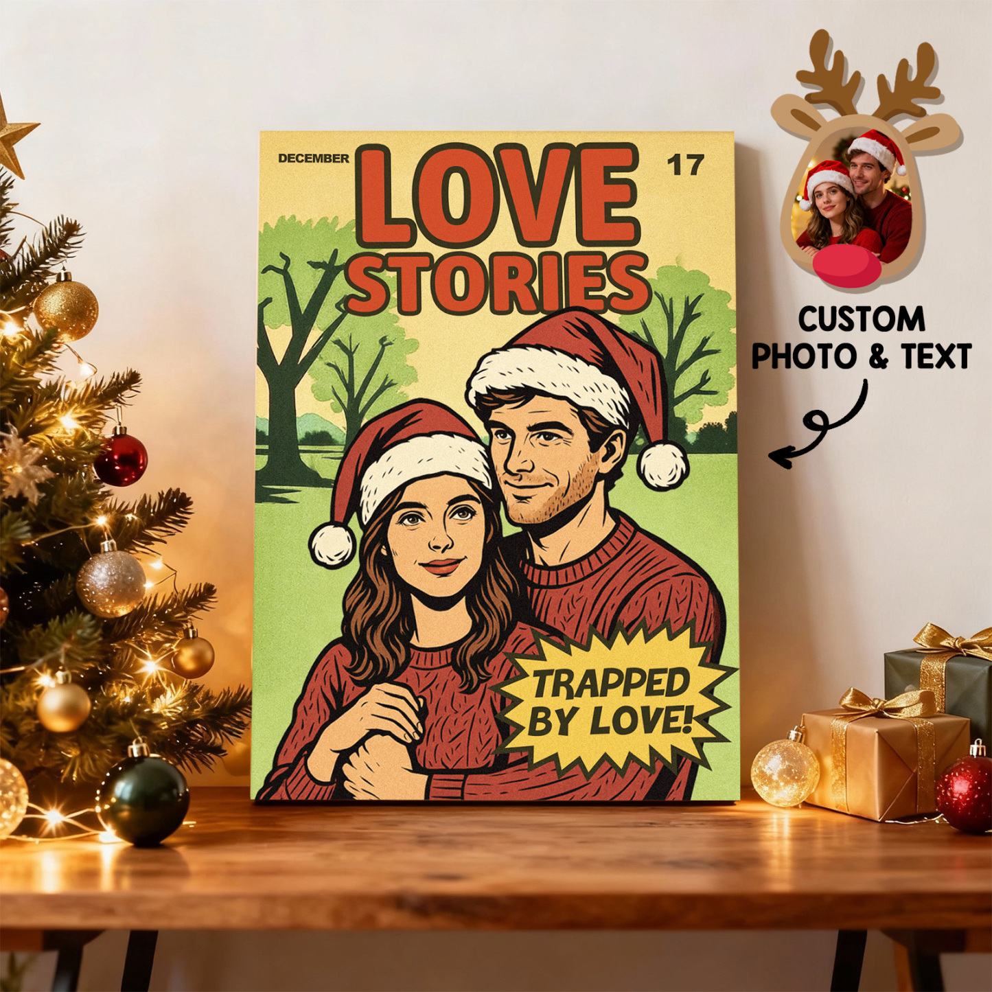 Vintage Comic Book Cover Style Wedding Portrait for Newlyweds