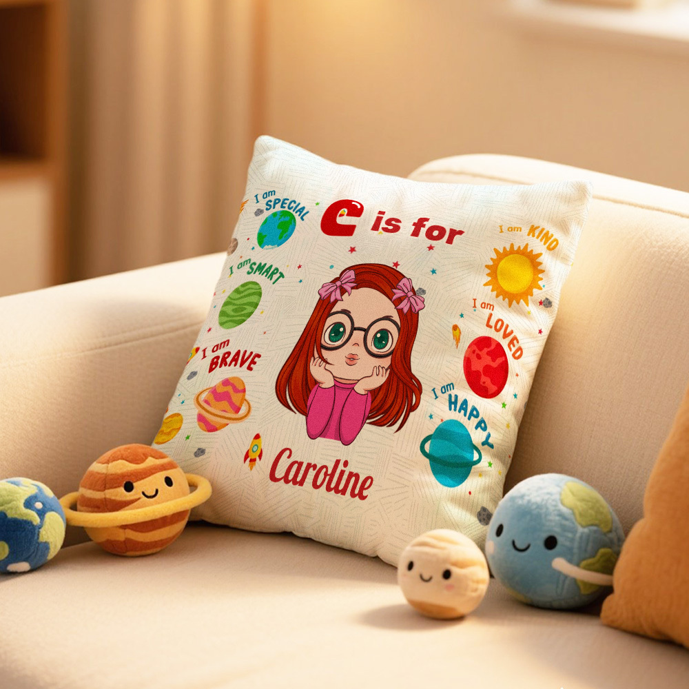 DIY Cartoon Gift for Kid & Grandson Trendy Birthday Gift Throw Pillow Personalized Back to School Pillow