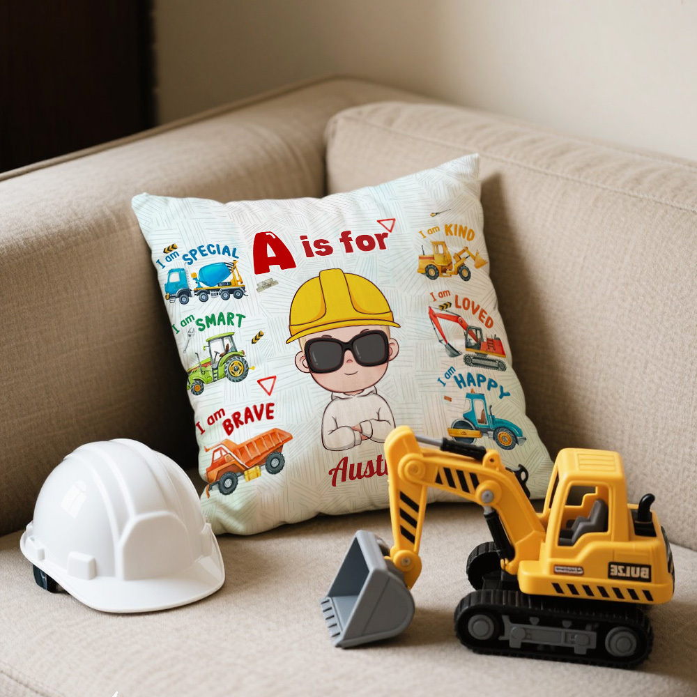 DIY Cartoon Gift for Kid & Grandson Trendy Birthday Gift Throw Pillow Personalized Back to School Pillow