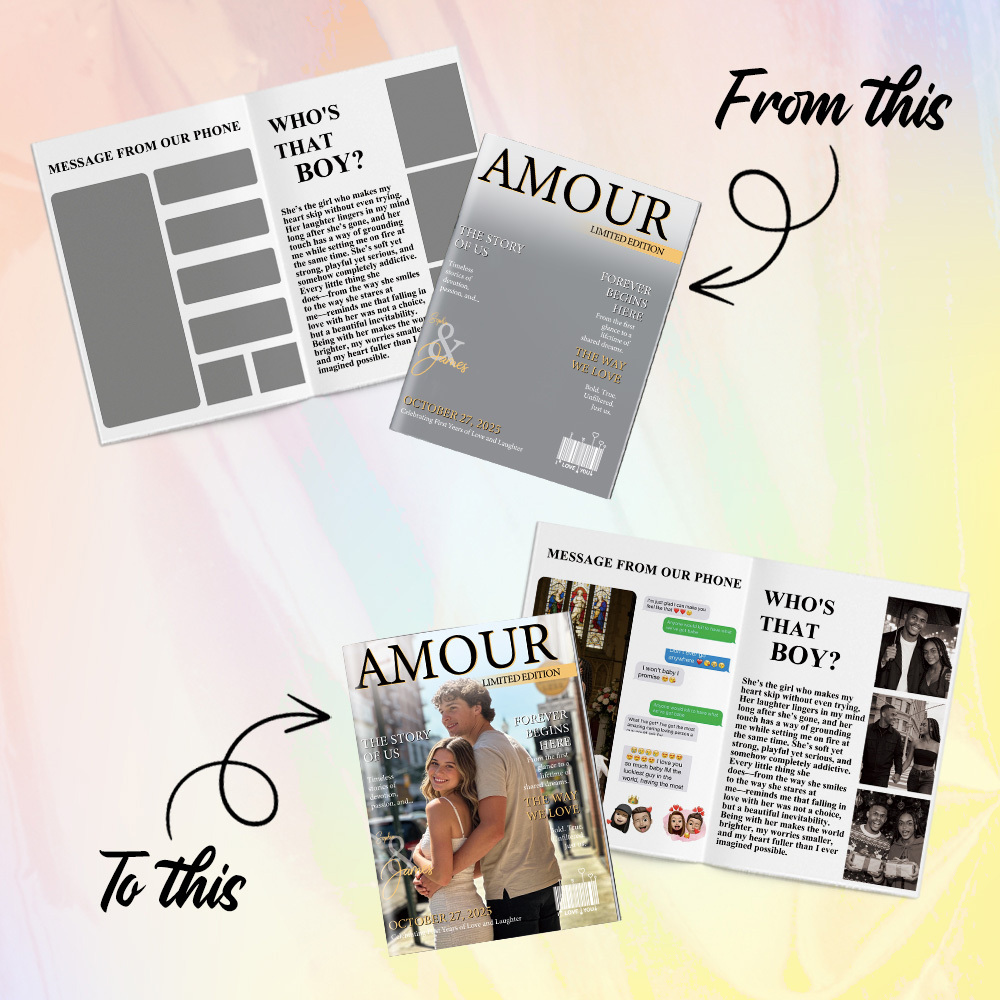 Personalized AMOUR Magazine for Couples on Valentine's Day