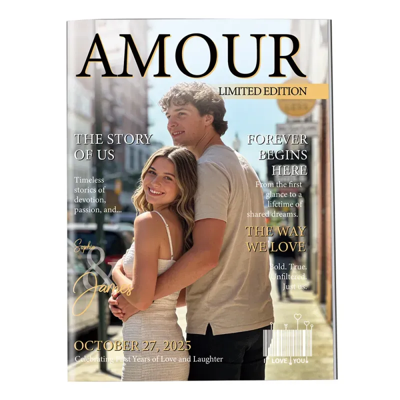 Personalized LOVE STORY Magazine for Couples on Anniversary