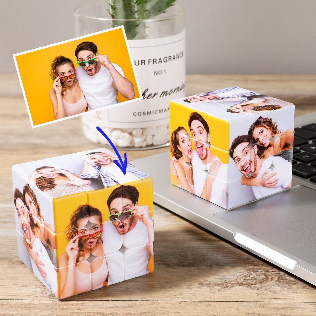 Custom Multi Photo Rubic Cube - For Couple - mysiliconefoodbag