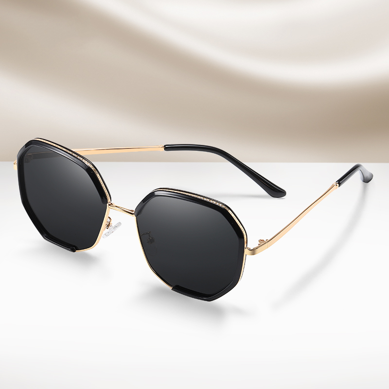 Celebrity - Street Shot Trendy Stylish Polarized Sunglasses - Bright Gold/Grey Red