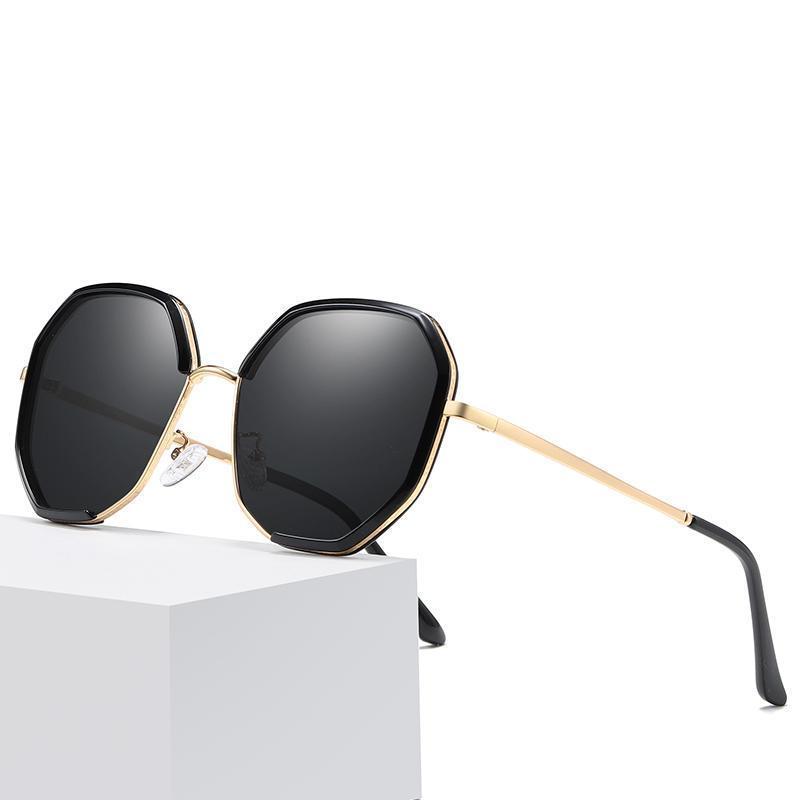 Celebrity - Street Shot Trendy Stylish Polarized Sunglasses - Bright Gold/Grey Red