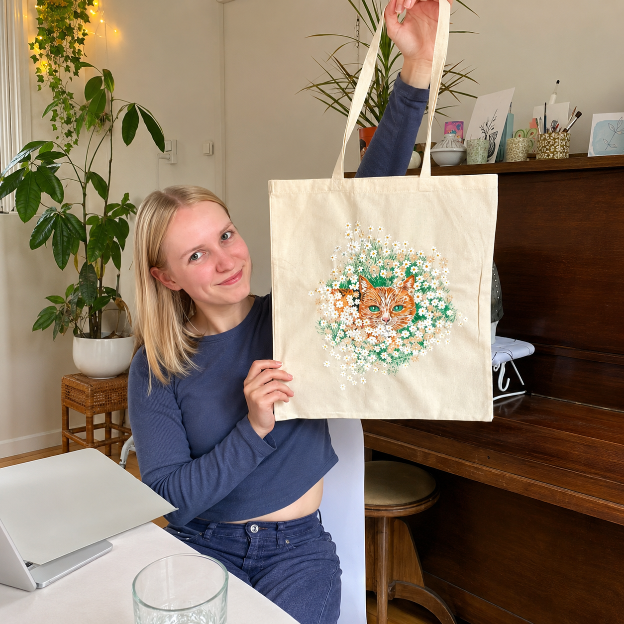 DIY Coloring Canvas Tote Bag Paint Your Own Tote Bag Washable Keepsake Doodling Tote Bag for Kids & Adults
