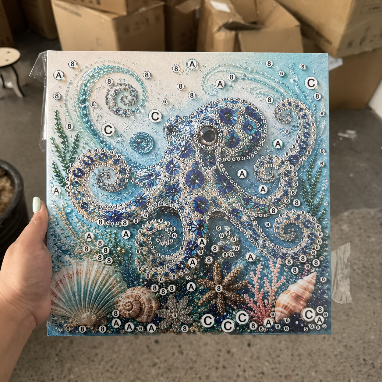 Ocean Theme Pearl Art DIY Kit – Relaxing DIY Craft to Create Stunning Coastal Artwork for Adults