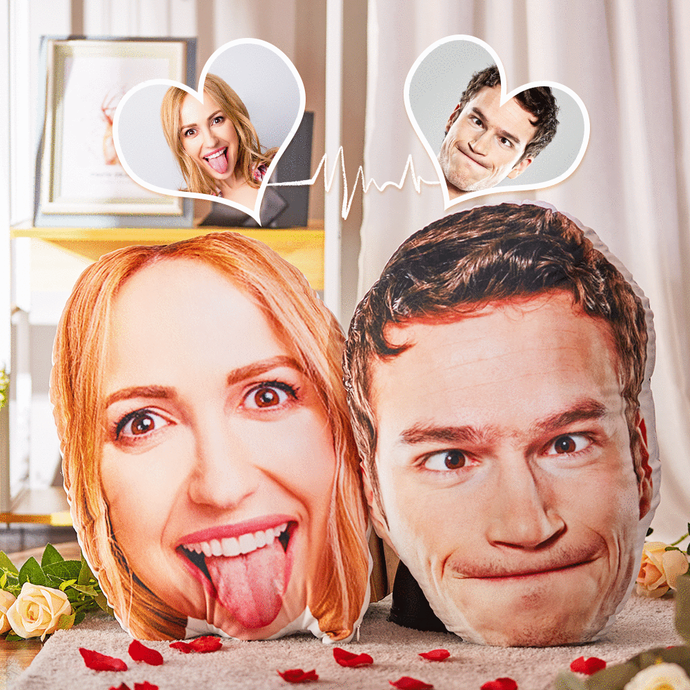 Custom Portrait Face Pillow, Head Shaped Pillow From Photos, Best Gift For Valentine's Day