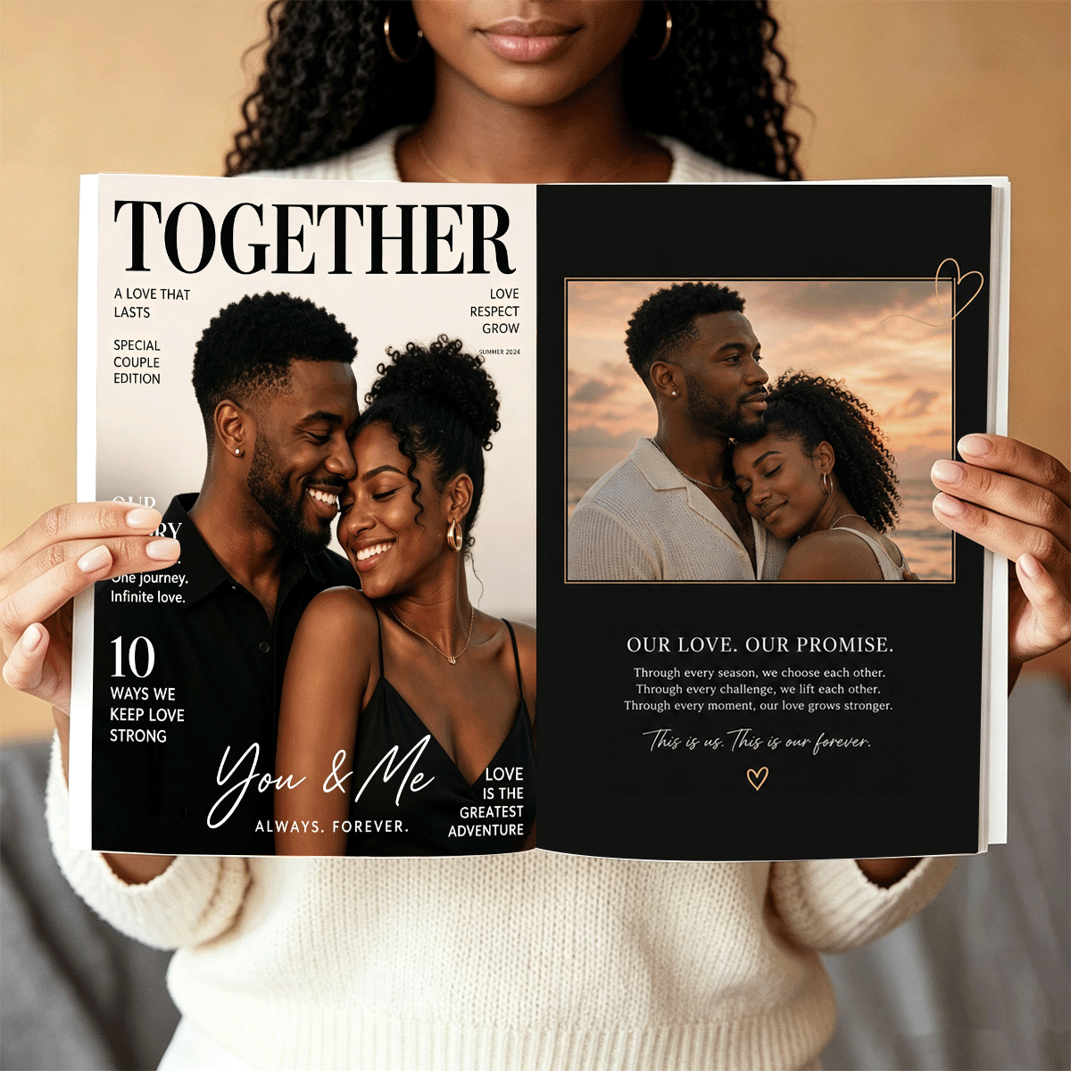 Personalized LOVE STORY Magazine for Couples on Anniversary