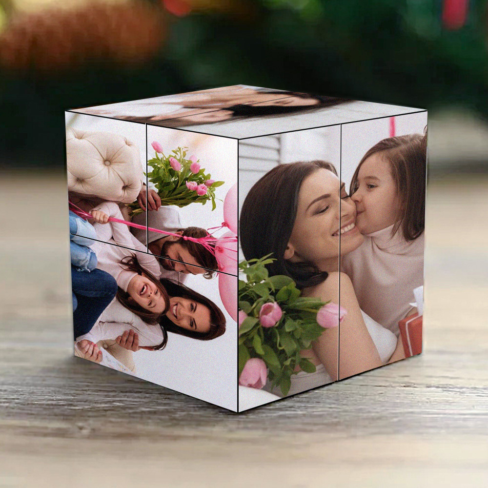 Custom Infinity Photo Cube For Mothering Sunday Multiphoto Rubic Cube Mother's Day Gift For Mum - mysiliconefoodbag