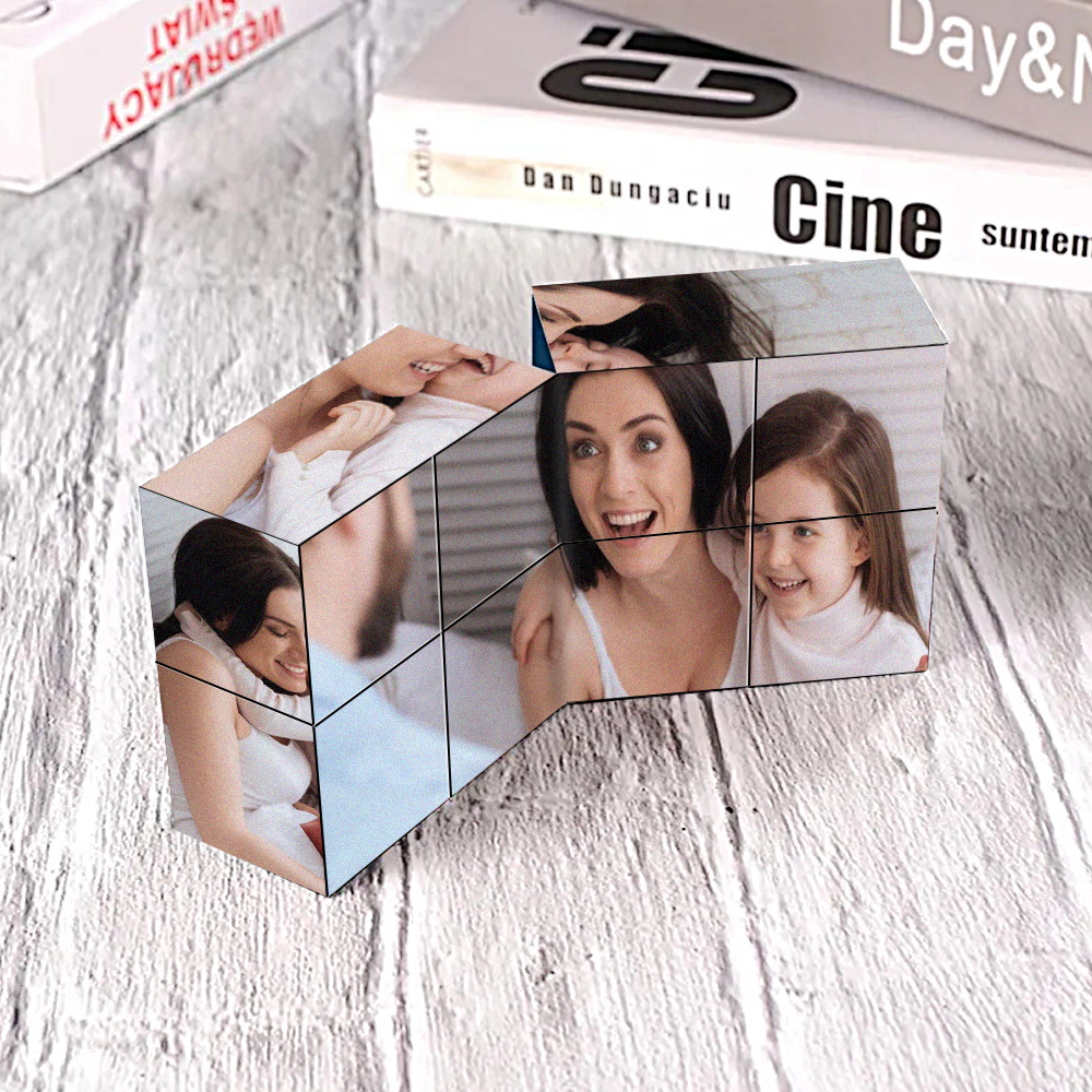 Custom Infinity Photo Cube For Mothering Sunday Multiphoto Rubic Cube Mother's Day Gift For Mum - mysiliconefoodbag