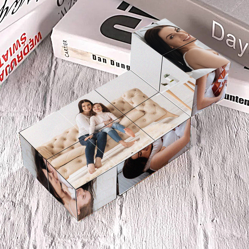 Custom Infinity Photo Cube For Mothering Sunday Multiphoto Rubic Cube Mother's Day Gift For Mum - mysiliconefoodbag