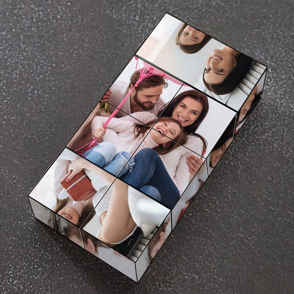 Custom Infinity Photo Cube For Mothering Sunday Multiphoto Rubic Cube Mother's Day Gift For Mum - mysiliconefoodbag
