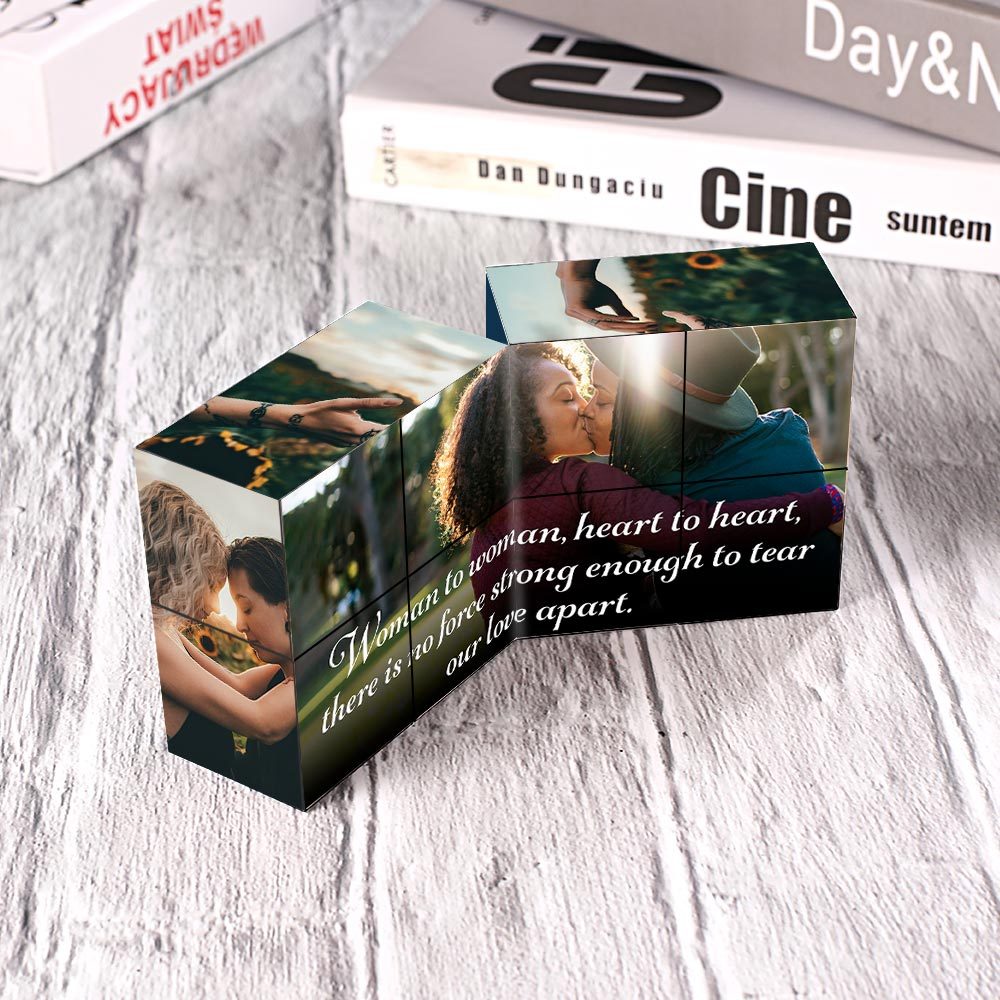Gifts for Her Personalised Infinity Photo Cube Multiphoto Rubic Cube - mysiliconefoodbag