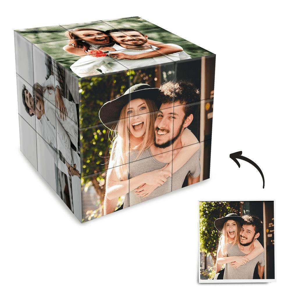 Custom Multi Photo Rubic Cube - For Couple - mysiliconefoodbag
