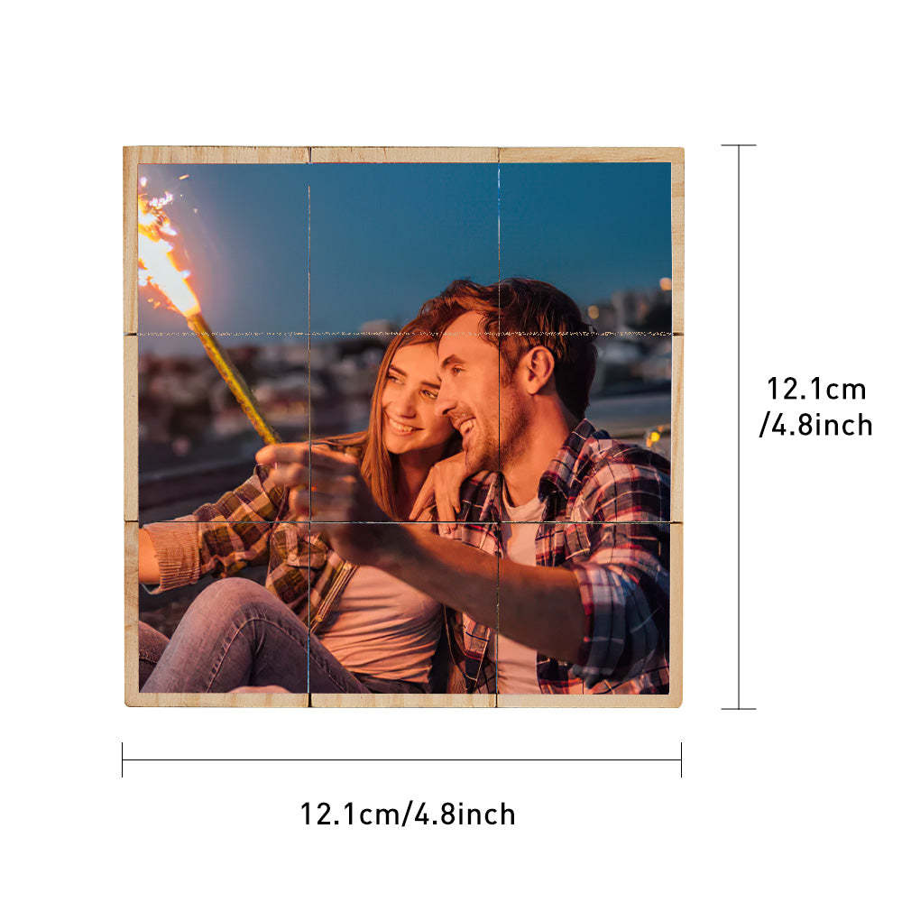 Personalised Photo Wooden Rubic's Cube Home Decoration Gift for Lover - mysiliconefoodbag