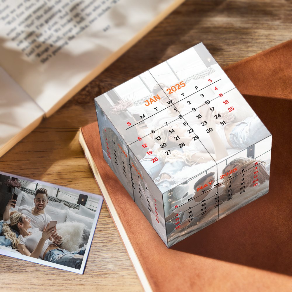 Custom Calendar Photo Rubic's Cube Personalised Infinity Photo Folding Cube Anniversary Gifts - mysiliconefoodbag