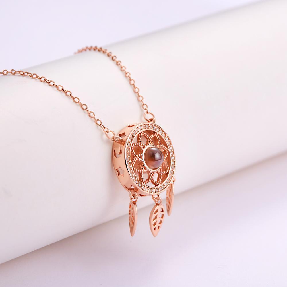 Custom Projection Necklace Custom Photo Dream Catcher Rhinestone Creative Gifts - MyFaceTshirt