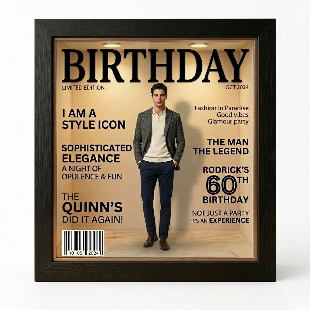 Custom Photo Music Light Box for Couples | Personalized Magazine Booth Cover LED Gift for Anniversary Love Story