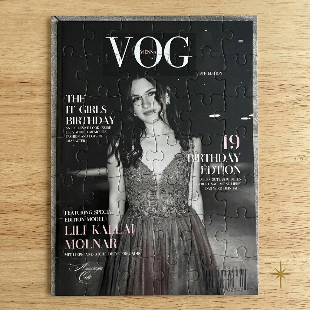 Personalized Magazine Jigsaw Puzzle Style 20-1000 Pieces Gift for Couples