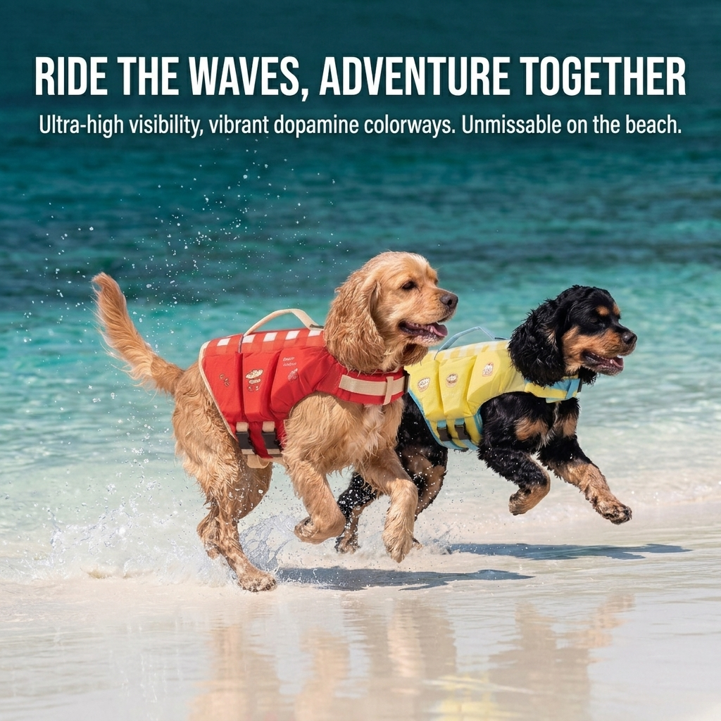 Dog Life Jacket Safety Buoyancy Swimming Vest Water Play Float Coat