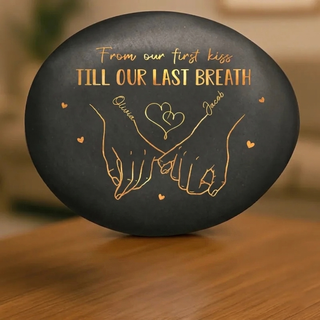 Custom Printed Rock Personalized Anniversary Wedding Gifts For Husband And Wife, Him And Her