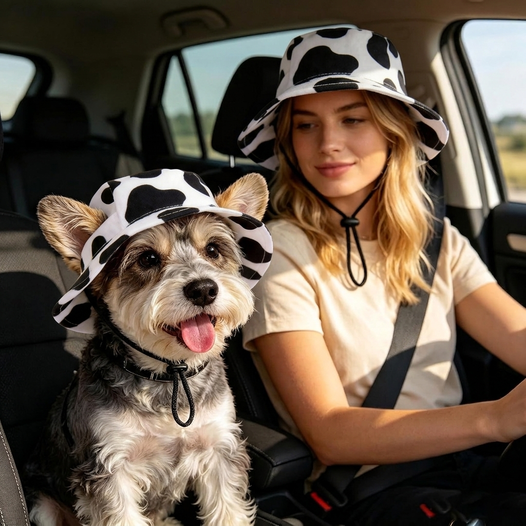 Pet Matching Fisherman Hat for Pet Lovers Dog Hat Summer Cat Summer Hat Cute Ears Shade Sun Hat Puppy Puppy Summer Hat