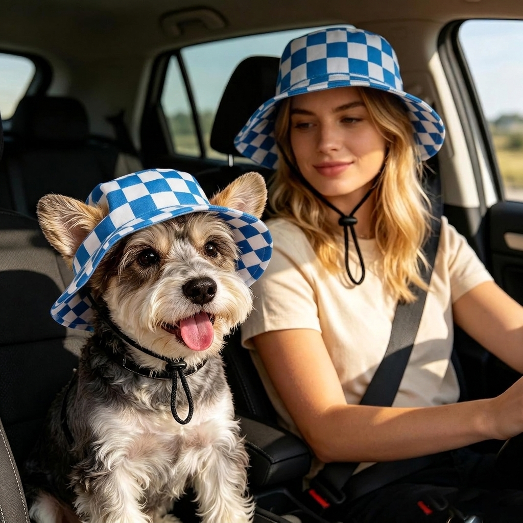 Pet Matching Fisherman Hat for Pet Lovers Dog Hat Summer Cat Summer Hat Cute Ears Shade Sun Hat Puppy Puppy Summer Hat