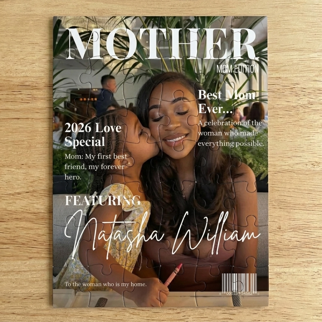Personalized Magazine Jigsaw Puzzle Style 20-1000 Pieces Gift for Couples