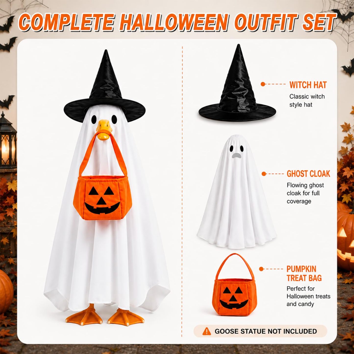 Porch Goose Outfits Goose Costume for 23" Goose Statue