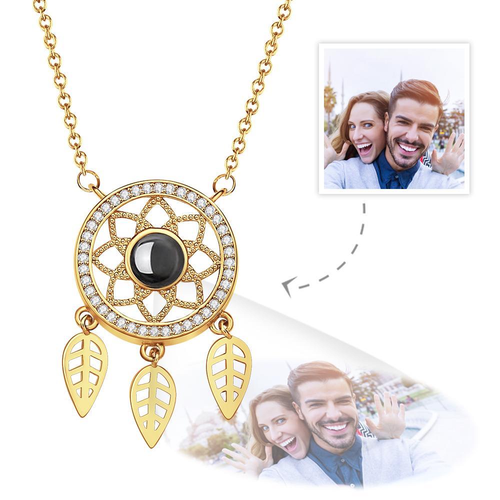 Custom Projection Necklace Custom Photo Dream Catcher Rhinestone Creative Gifts - MyFaceTshirt
