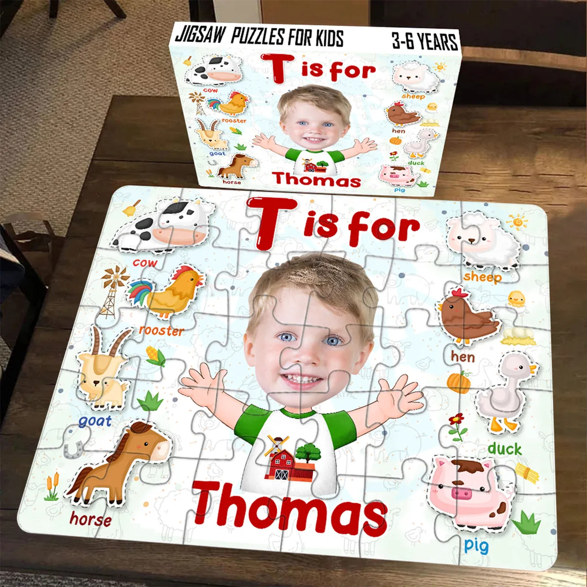 Jigsaw Puzzle Personalized Custom Photo Kid Play and Learn Puzzle Gift For Kids Trendy Personalized Photo Puzzle