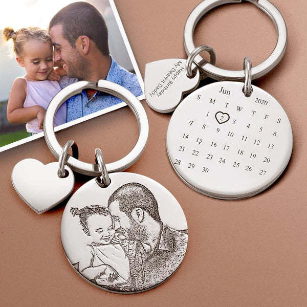 Personalized Calendar Keychain Significant Date Marker Gifts for Couples - mycustomtirecover