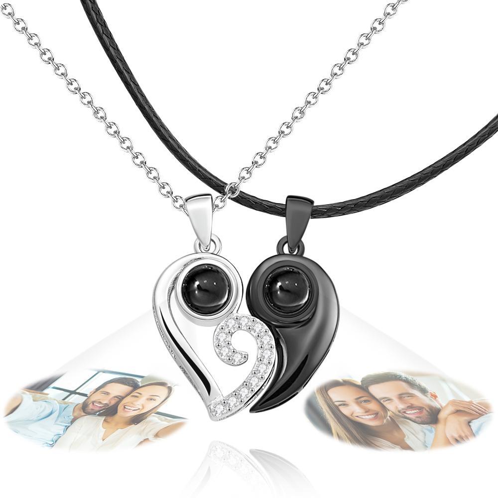 Custom Projection Necklace Heart-shaped Unique Creative Gift for Couple - MyFaceTshirt