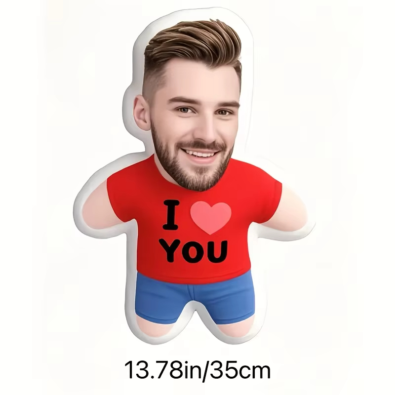 Customizable Cute I LOVE YOU Pillow, Custom Your Own Adorable Minime Pillow for Him