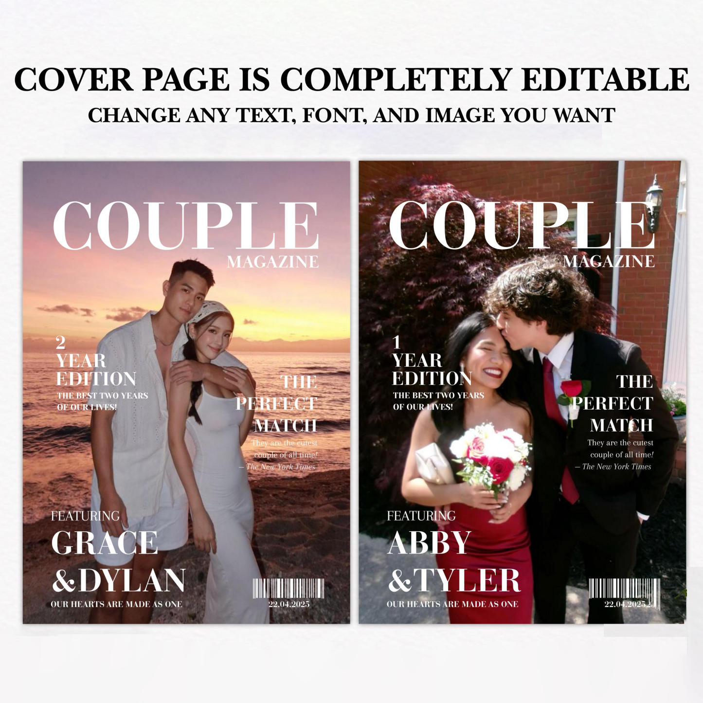 Anniversary Magazine Editable Couples Magazine Personalized Magazine for Couples