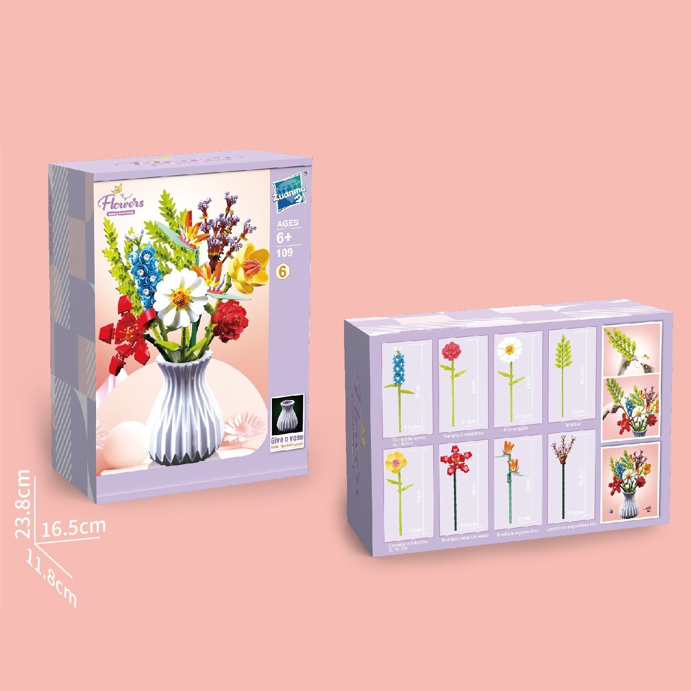 DIY Flower Bouquet Building Blocks with Vase – Eternal Bloom Gift for Christmas & Home Décor - mysiliconefoodbag