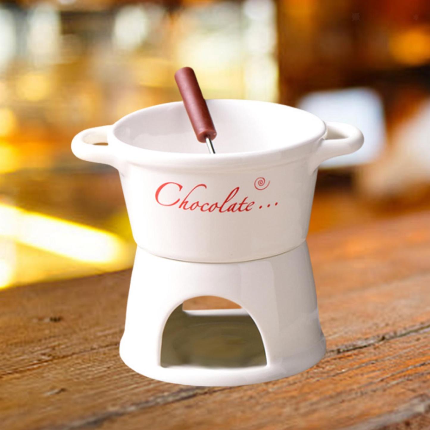 Sweet Fondue Mug for Date Night and More, Chocolate Melting Cup Set with Forks, Perfect as Fondue Mug or Chocolate Fondue Mug - Ideal Gifts for Birthday, Wedding, Mini Simmer Mug