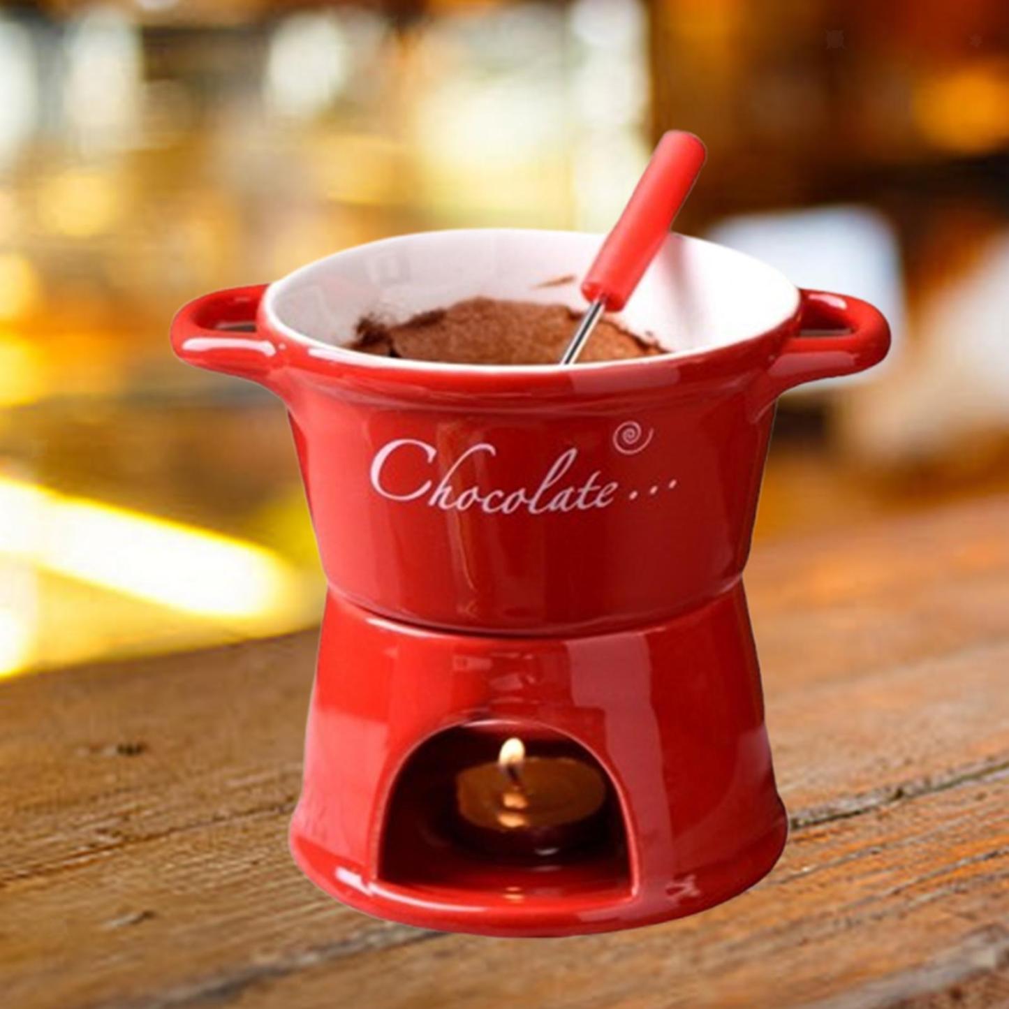 Sweet Fondue Mug for Date Night and More, Chocolate Melting Cup Set with Forks, Perfect as Fondue Mug or Chocolate Fondue Mug - Ideal Gifts for Birthday, Wedding, Mini Simmer Mug