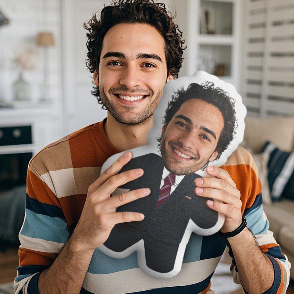 My Face Pillow Custom Face Pillow Gentleman Minime Personalised Photo Minime Pillow Gifts