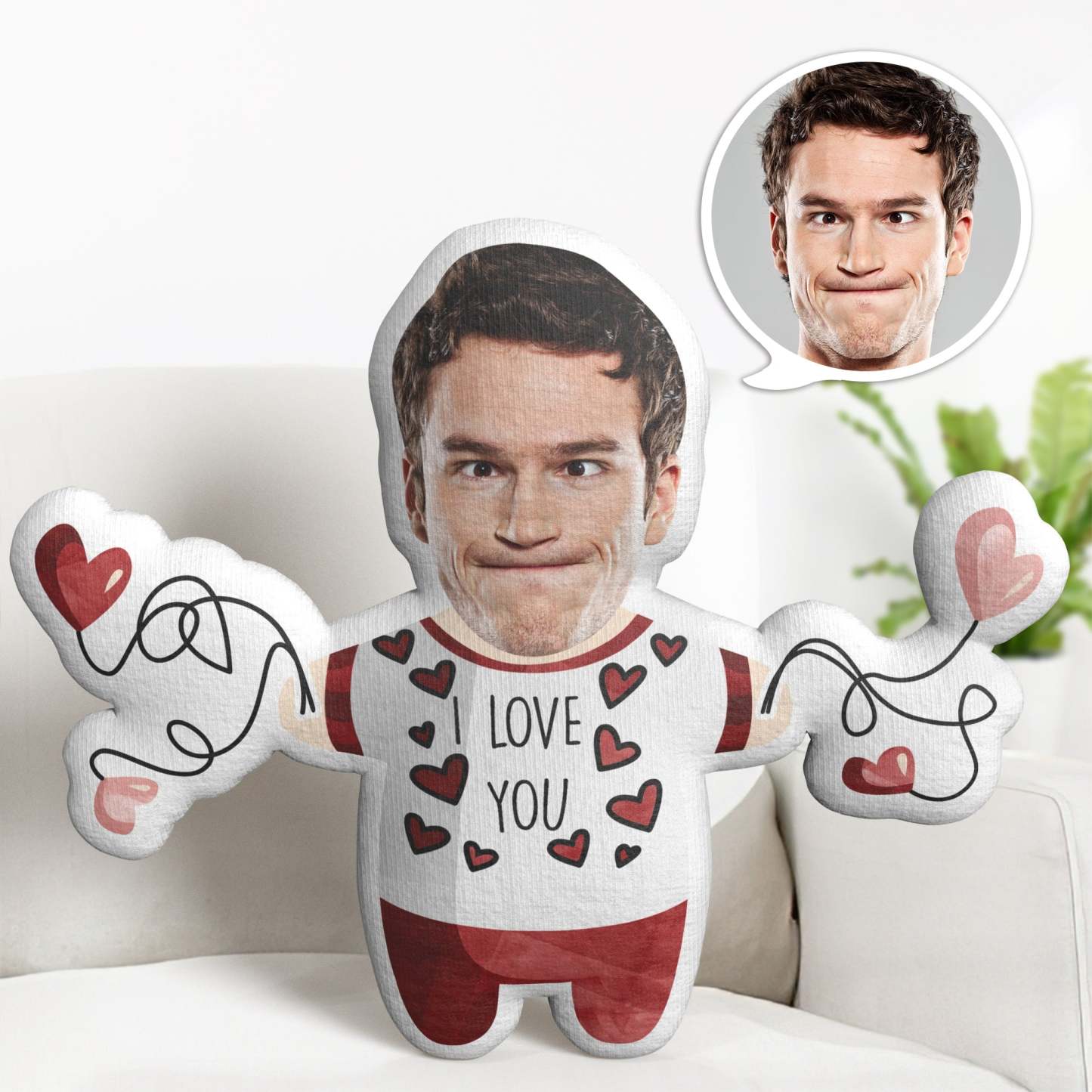 Valentine's Day Gifts Custom Cartoon Pillow Personalized I Love You Minime Pillow Gifts - mysiliconefoodbag