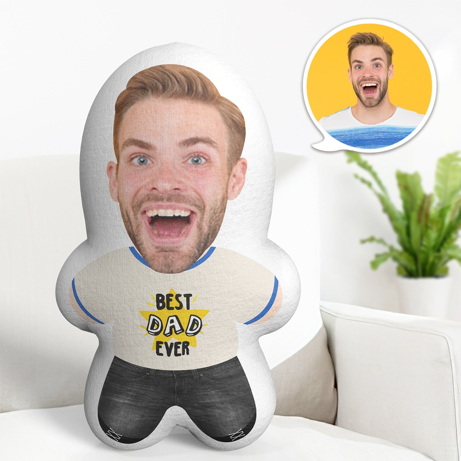 Personalized Photo Pillow Custom Best Dad Ever Minime Pillow Father's Day Gifts