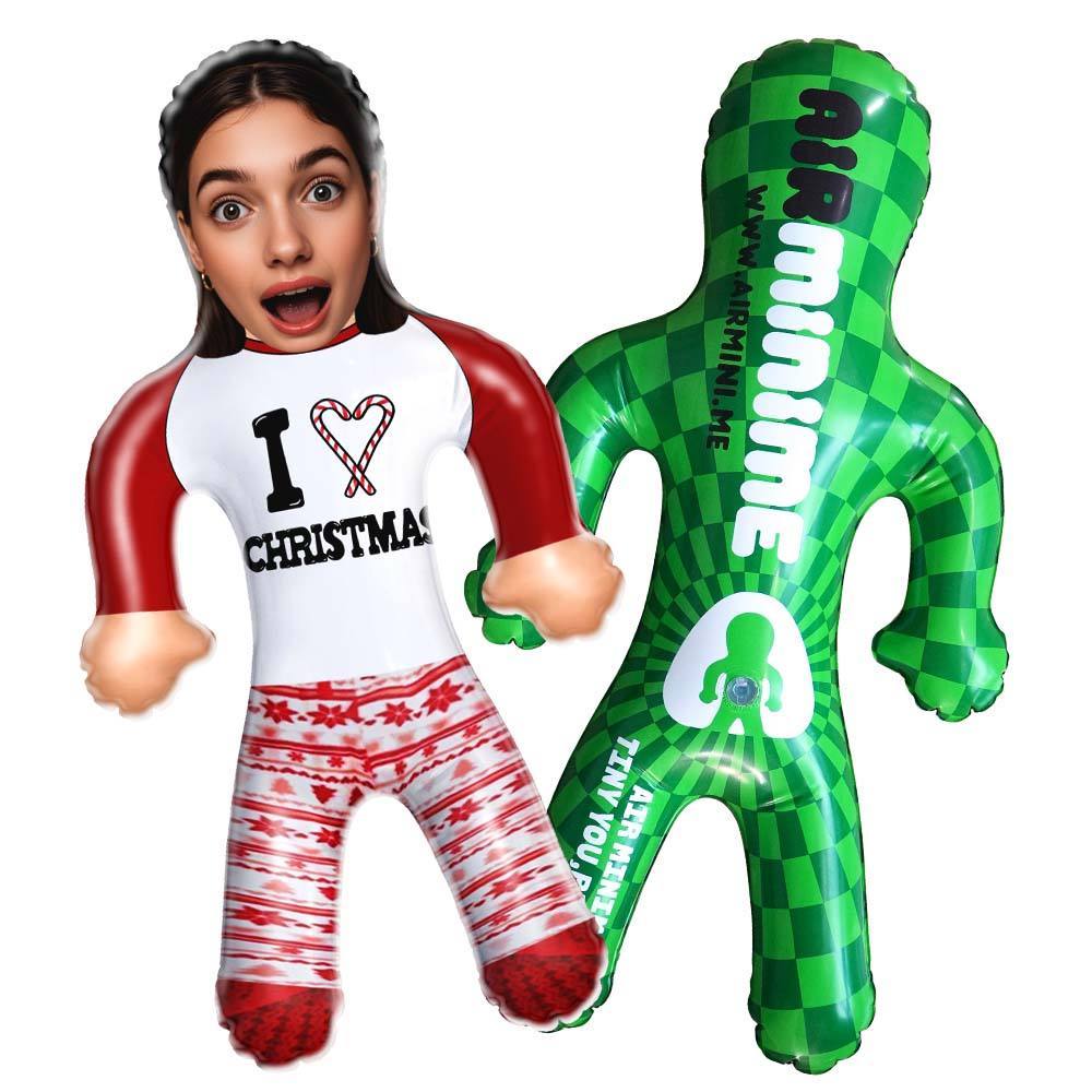 Personlized Blow Up Doll Custom Face Christmas Air Minime Doll Funny Inflatable Gifts - I Love Christmas - mysiliconefoodbag