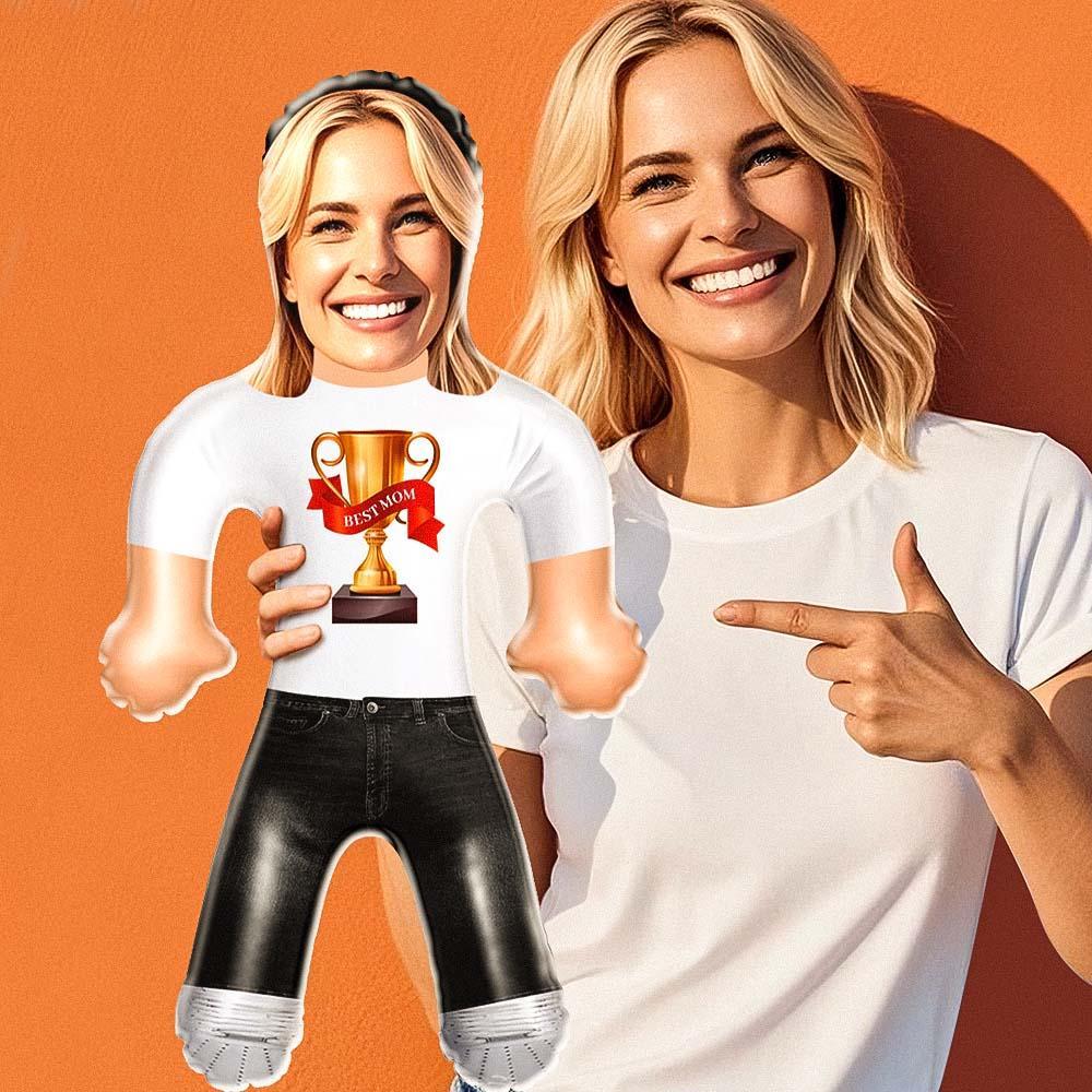 Supermom Custom Inflatable Doll – Personalized Face Gift for Her - mysiliconefoodbag