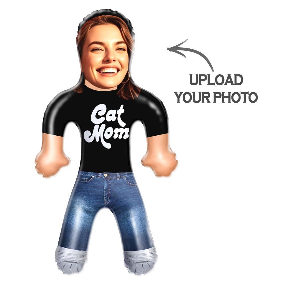 "Cat Mom" Funny Custom Face Doll – Inflatable Mother’s Day Gift Idea - mysiliconefoodbag
