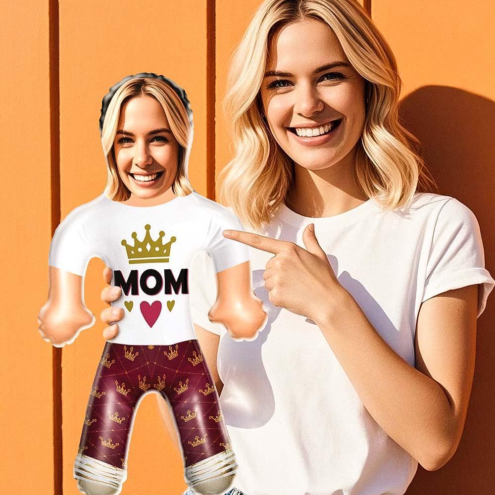 Queen Mom Air Minime Doll Gold Crown Custom Face Blow Up Gift - mysiliconefoodbag